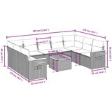  10-dijelni set vrtnih sofa s jastucima bež od poliratana | shoptok.hr