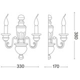 Ideal Lux zidna lampa firenze 2xE14/40W/230V bela/zlatna | Eponuda.com