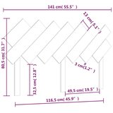  Uzglavlje za krevet sivi 141x3x80,5 cm od masivne borovine | shoptok.hr