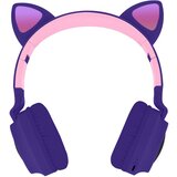 AVIZAR Slušalke Bluetooth 5.0 Cat Ear Design - sivkino vijolicne, (20731460) Cene