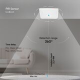  v-Tac LED plafonjera 23419, 12W 1100lm 3000K, 4000K ali 6000K IP20 s senzorjem kvadratna | Shoptok.si