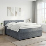  Boxspring krevet s madracem Tamnosiva 160 x 200 cm Baršun | Shoptok.si