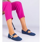 D/CEO marka niezdefiniowana Navy blue ballet flats adorned with a crystal buckle Demetra | Shoptok.si