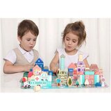 ECO TOYS Poučni leseni bloki mesto s podlogo, 115 kosov | Shoptok.si