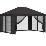 Vrtni gazebo s stranskimi stenami 4 × 3 m Antracit, (5000219002)