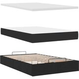 vidaXL Otomanski posteljni okvir z vzmetnico črn 120x200 cm blago | Shoptok.si