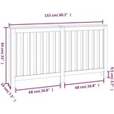  Pokrov za radiator bela 153x19x84 cm trdna borovina, (20769732) | Shoptok.si
