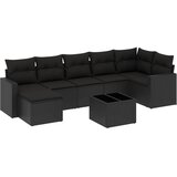  8-dijelni set vrtnih sofa od poliratana s jastucima crni | shoptok.hr