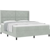 vidaXL Box Spring Postelja z Matracom Svetlo Siva 180x200 cm Žamet, (22081153) | Shoptok.si
