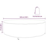 vidaXL Navlaka za vanjski namještaj 320 x 320 x 71 cm 600D tkanina | shoptok.hr