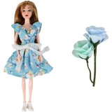  Dječja lutka Emily Spring s dugom kosom, plavom cvjetnom haljinom - 30 cm | Shoptok.si