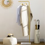 HOMCOM obešalnik za predsobo, spalnico in dnevno sobo iz kovine in marmorja, 35x25x152 cm, zlat in bel, (20745460) Cene