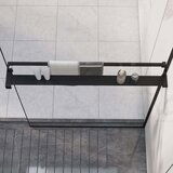  Polica za zid tuš-kabine crna 80 cm aluminijska | shoptok.hr