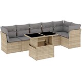 vidaXL 7-dijelni set vrtnih sofa od poliratana s jastucima bež | shoptok.hr
