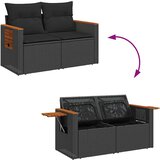  11-dijelni set vrtnih sofa poliratan i bagrem s jastucima crni | shoptok.hr