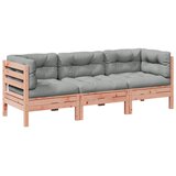  3-dijelni set vrtnih sofa s jastucima masivno drvo duglazije | Eponuda.ba