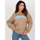 My Red Lips Sweatshirt-EM-BL-617-7.27-dark beige | Shoptok.si