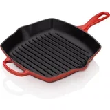 Grill Pan Cast Iron Square Cherry Red 26 cm