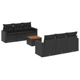  7-dijelni set vrtnih sofa od poliratana s jastucima crni Crna 66 x 62 x 69 cm | Shoptok.si