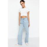 Trendyol Blue High Waist Long Straight Jeans | Shoptok.si