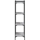  Regal za knjige s 4 razine siva boja hrasta 60x30x120 cm drveni | shoptok.hr