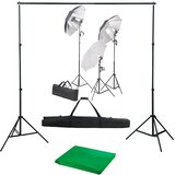  Komplet za fotografski studio sa setom svjetiljki i pozadinom Crna 500 x 300 cm | Shoptok.si