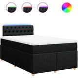 vidaXL Krevet box spring s madracem crni 120 x 190 cm od tkanine Cijene