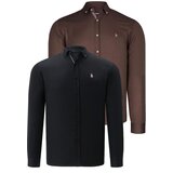 Dewberry DUAL SET G674 MENS SHIRTS-BLACK-EARTH | shoptok.hr