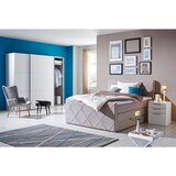 XORA postelja boxspring 140 cm x 200 cm , tekstil siva | Shoptok.si