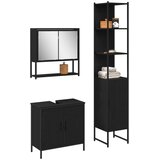 vidaXL Set namještaja za kupaonicu od 3 komada crna hrastovina | shoptok.hr