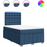 vidaXL Krevet s oprugama i madracem plavi 120 x 190 cm od tkanine | shoptok.hr