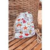 Kesi Backpack Bag Towel 3in1 Colorful Print White Cene