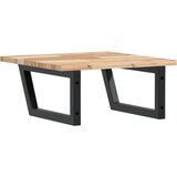  Zidna polica za umivaonik od čelika i masivnog bagremovog drva Smeđa 50 x 50 x 2 cm | shoptok.hr