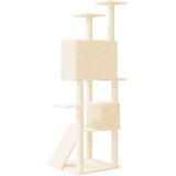  Penjalica za mačke sa stupovima za grebanje krem 153 cm | shoptok.hr