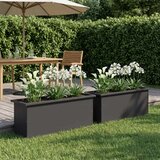  Vrtna posuda za sadnju s LED svjetlom 2 kom. Crna - Crna 30 x 100 x 30 cm 2 | shoptok.hr