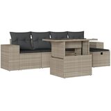  6-dijelni set vrtnih sofa od poliratana s jastucima svjetlosivi | shoptok.hr