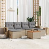  7-dijelni set vrtnih sofa od poliratana s jastucima bež | shoptok.hr