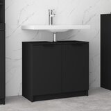 vidaXL Kopalniška omarica črna 64,5x33,5x59 cm konstruiran les Cene