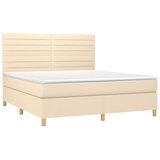  Krevet s oprugama i madracem krem 160x200 cm od tkanine | shoptok.hr