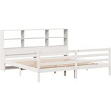 vidaXL Knjižna postelja brez vzmetnice bela 200x200 cm trdna borovina | Shoptok.si