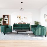  3-dijelni set sofa tamnozeleni od tkanine | shoptok.hr