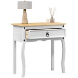  Konzolna miza s polico Bela 73 x 35 x 73 cm Masivno borovo les, (5000201689) | Shoptok.si