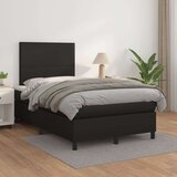 vidaXL Box spring postelja z vzmetnico črna 120x190 cm umetno usnje | Shoptok.si