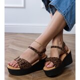 D/CEO Sarni women's leopard print sandals with decorative buckle | Shoptok.si