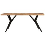  Blagovaonski stol crni 180x90x77 cm od masivnog bagremovog drva | Eponuda.ba