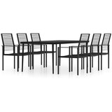  7-dijelni vrtni blagovaonski set crni | shoptok.hr