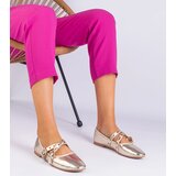 Gemre Golden eco-leather ballerinas decorated with buckles Emmarino | Shoptok.si