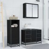 vidaXL Komplet pohištva za kopalnico 3 pcs Črni hrast 80 x 33 x 60 cm | Shoptok.si