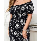 Resti Black women's midi dress with floral pattern - Clothing | Shoptok.si