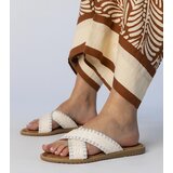 Gemre White braided women's slippers Ellinara | ePonuda.com